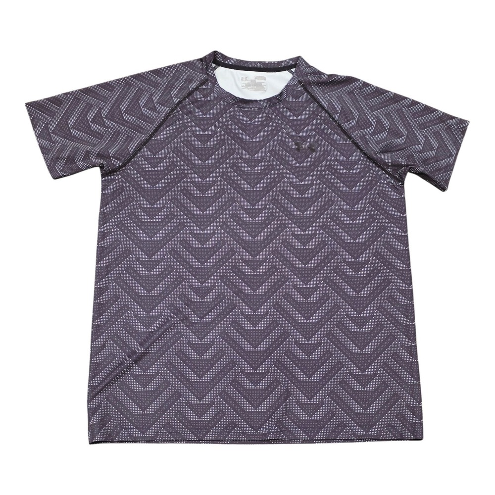 Under Armour Mens Hypervolt Printed Athletics T-Shirt Black Gray Medium 1264254